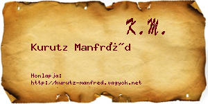 Kurutz Manfréd névjegykártya
